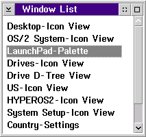 Task manager in OS/2 Warp 3 (Window List)