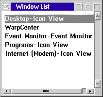 Task manager in OS/2 Warp 4 (Window List)