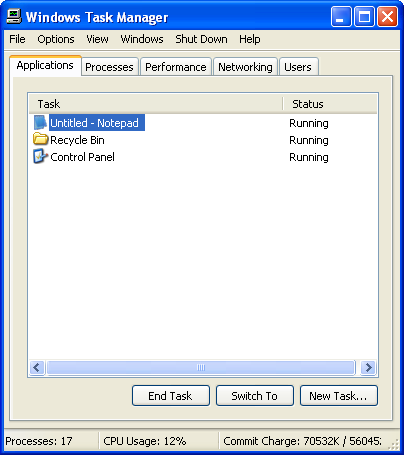 how to get to task manager in windows xp