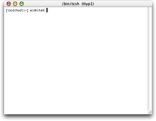 Command prompt in Mac OS 10.0.4 (Terminal)