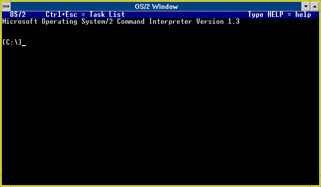 Command prompt in MS OS/2 1.30.1 (OS/2 Window)