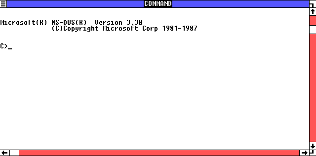 Command prompt in Windows 1.01