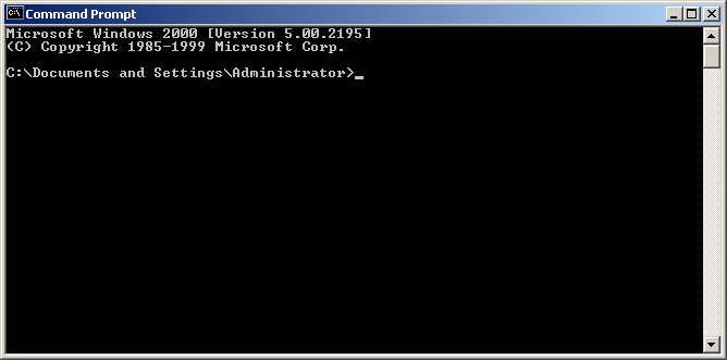 Command prompt in Windows 2000 Advanced Server (Command Prompt)