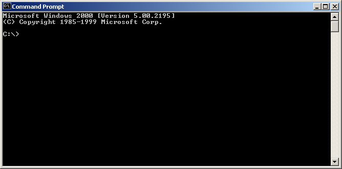 Command prompt in Windows 2000 Pro (Command Prompt)