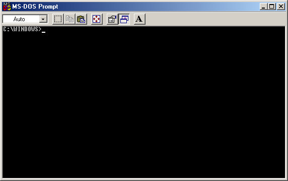 Command prompt in Windows Me (MS-DOS Prompt)