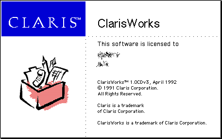 Splash in ClarisWorks 1.0