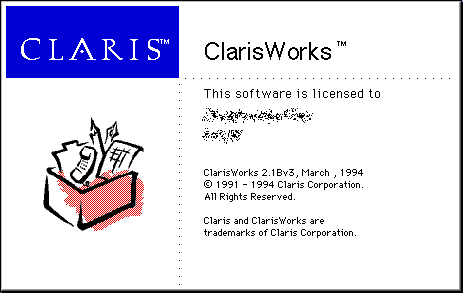 Splash in ClarisWorks 2.1