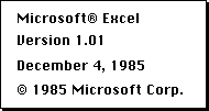 Splash in Microsoft Excel 1.01