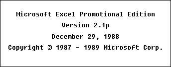 Splash in Microsoft Excel 2.1