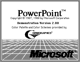 Splash in Microsoft PowerPoint 2.0