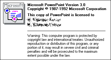 Splash in Microsoft PowerPoint 3.0