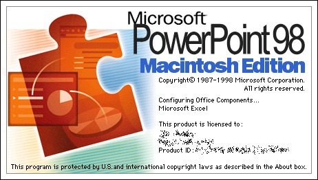 Splash in Microsoft PowerPoint 98