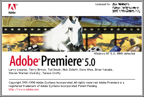 Splash in Adobe Premiere 5.0