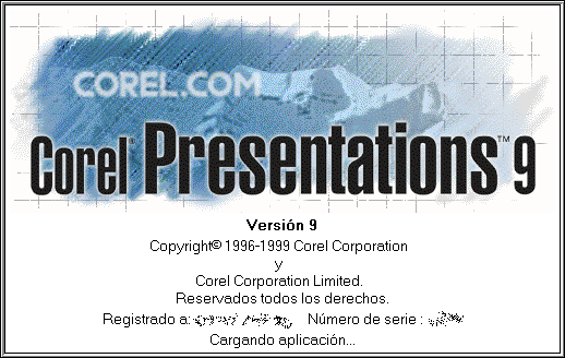 Splash in Corel Presentations 9