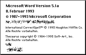 Splash in Microsoft Word 5.0